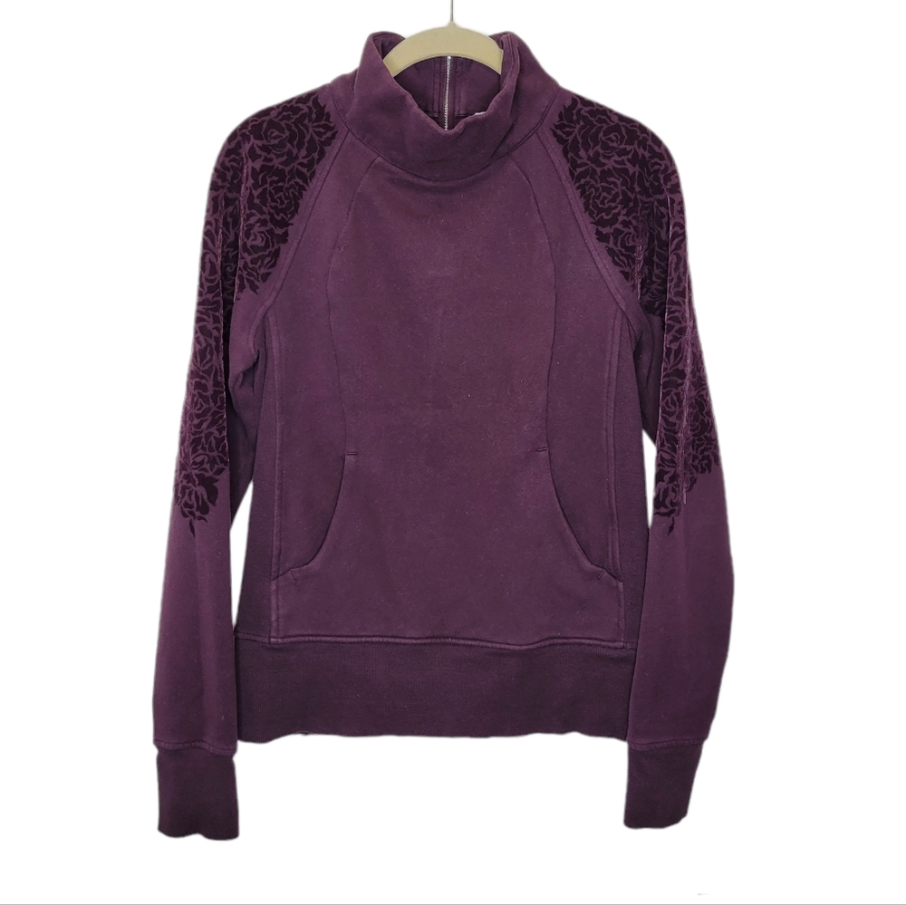 lululemon athletica Women's Purple Velvet-Detail Pullover sweatshirt - bin 1